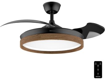 Plafondventilator 106cm Hout & Zwart met LED - 34% Korting