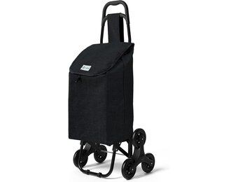 Boodschappentrolley met Trappenklimmer | 32L | Opvouwbaar | Zwart | 32% Korting