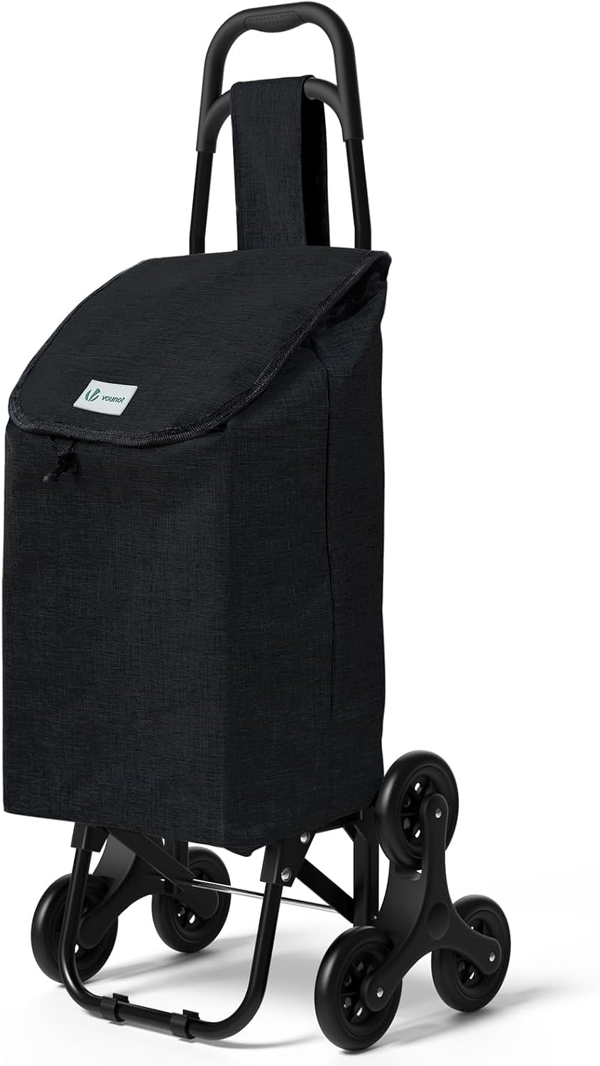 Boodschappentrolley met Trappenklimmer | 32L | Opvouwbaar | Zwart | 32% Korting
