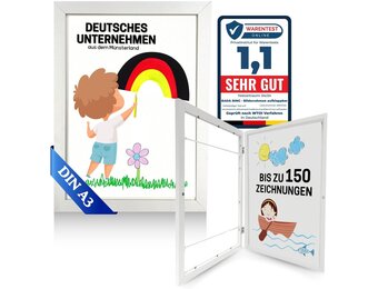 Bada Bing Wissellijst A3 Wit - Frontopening, Ruimte voor 150 Kindertekeningen (31% Korting)