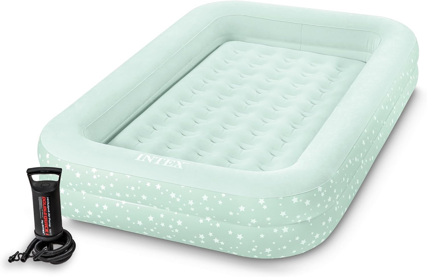 Intex 66810NP Children's Camping Air Bed, Hand Pump, 107cm x 168cm x 25cm
