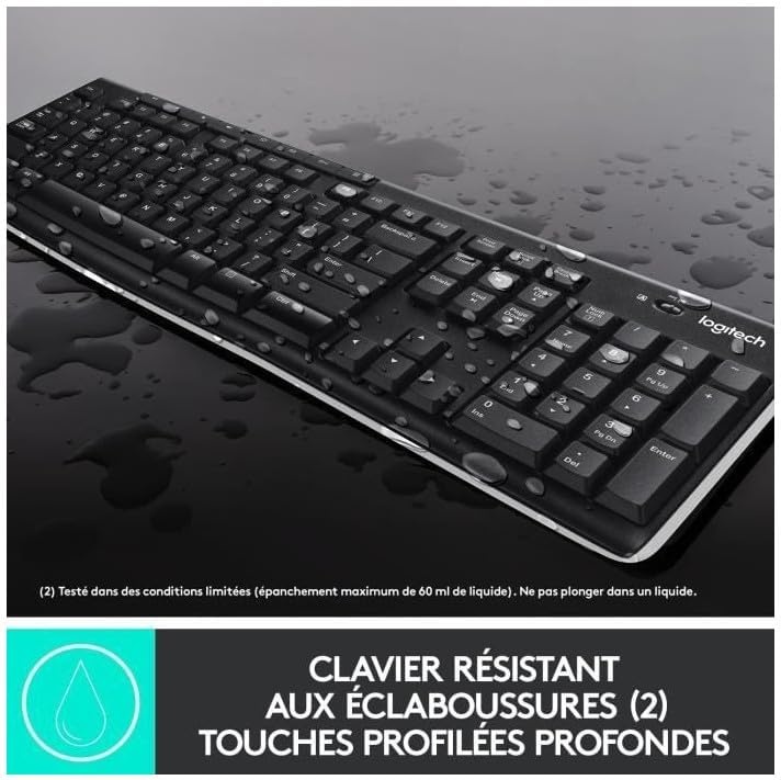 Logitech MK270 Draadloos Toetsenbord & Muis Combo (AZERTY, Zwart, 32% Korting)
