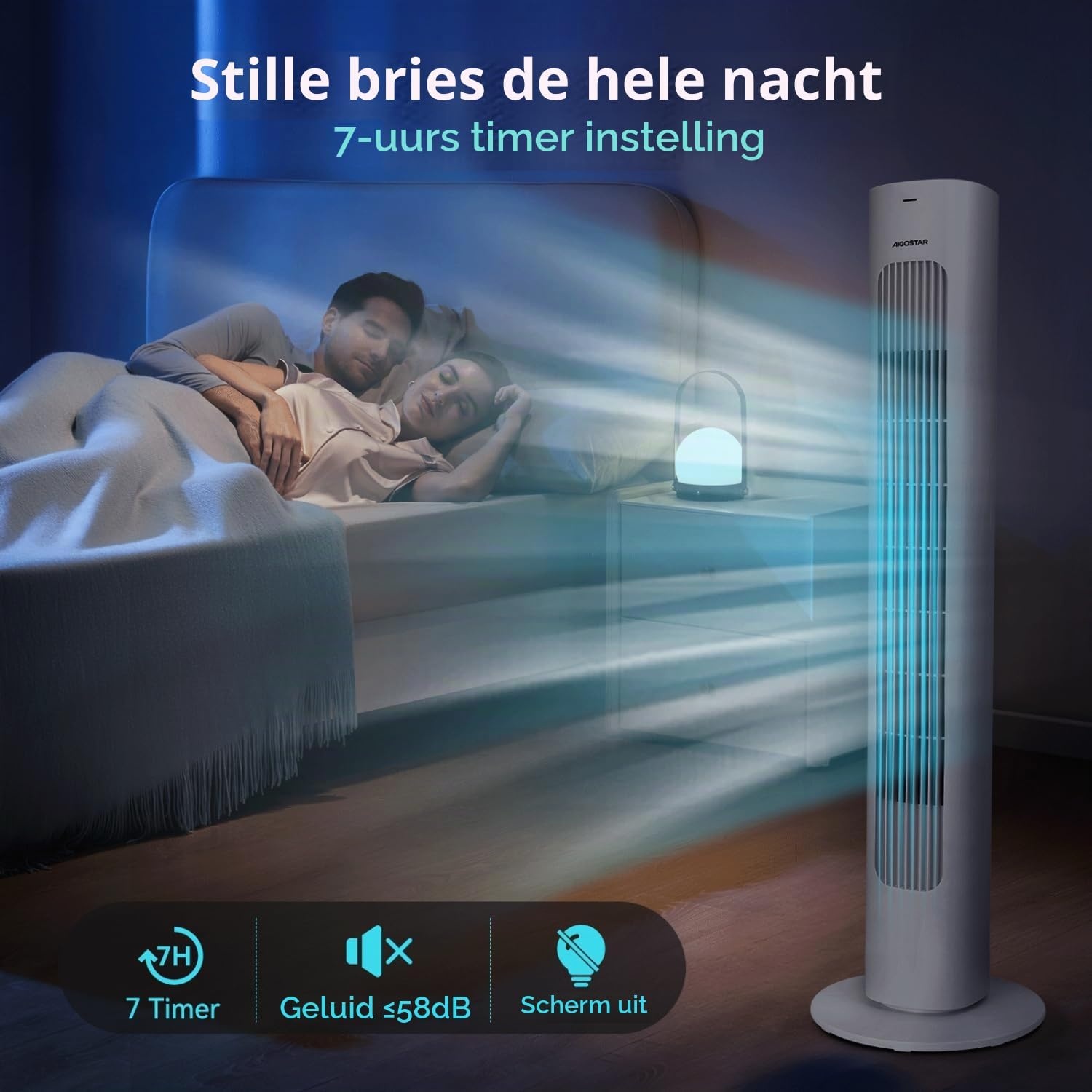 Torenventilator Aigostar Robert Wit met Afstandsbediening - 34% Korting