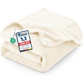 2x Crèmewitte Flanellen Fleece Dekens 150x200cm - 32% Korting