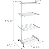 Torenwasrek met Wielen - Wit - 4 Etages - 32% Korting