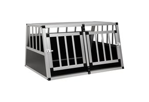Hondenbench Dubbele Deur 89x69x50 cm - Aluminium/MDF