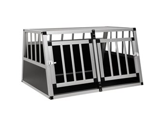 Hondenbench Dubbele Deur 89x69x50 cm - Aluminium/MDF