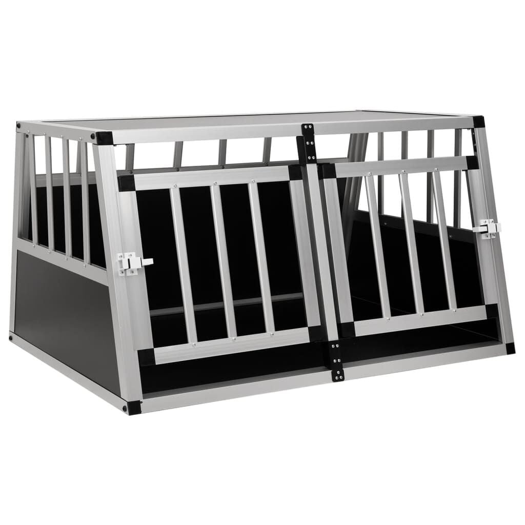 Hondenbench Dubbele Deur 89x69x50 cm - Aluminium/MDF