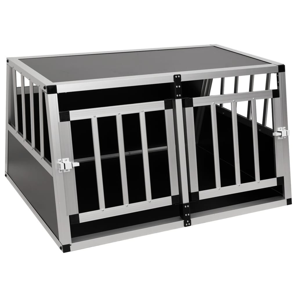 Hondenbench Dubbele Deur 89x69x50 cm - Aluminium/MDF