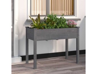 Plantenbak Vurenhout Grijs 118x59x76 cm - 54% Korting!
