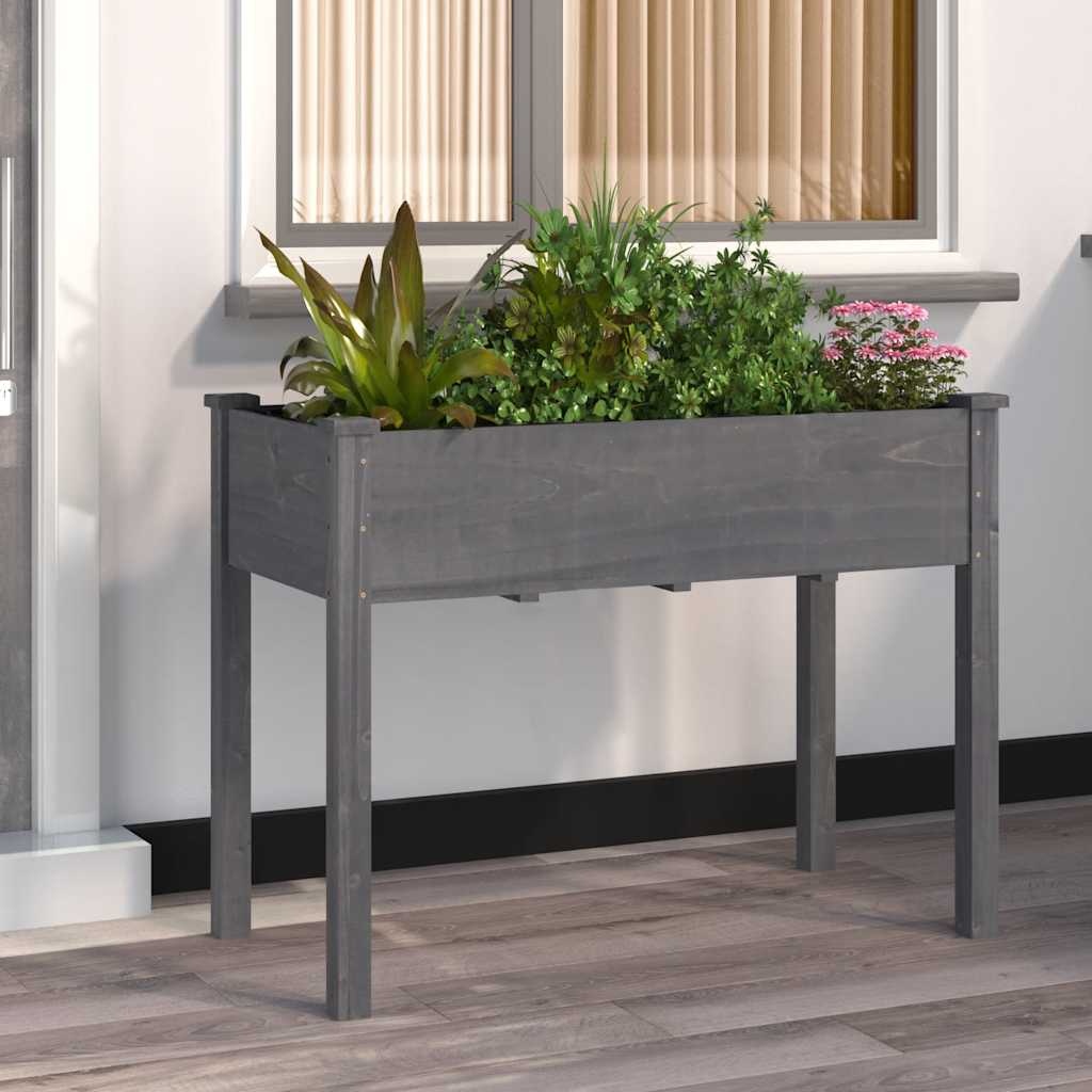 Plantenbak Vurenhout Grijs 118x59x76 cm - 54% Korting!