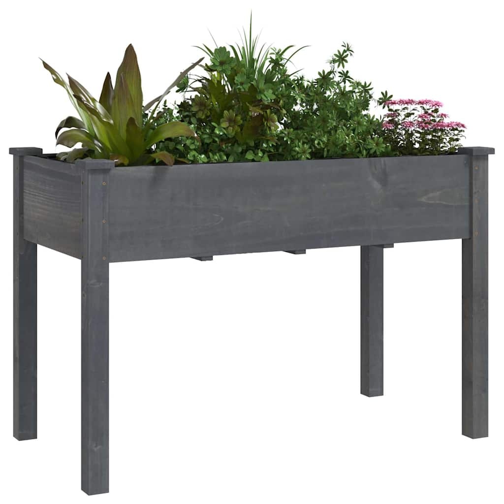 Plantenbak Vurenhout Grijs 118x59x76 cm - 54% Korting!