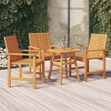 Set van 3 Massief Acaciahouten Tuinstoelen (35% Korting)