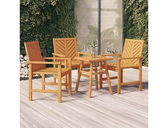 Set van 3 Massief Acaciahouten Tuinstoelen (35% Korting)