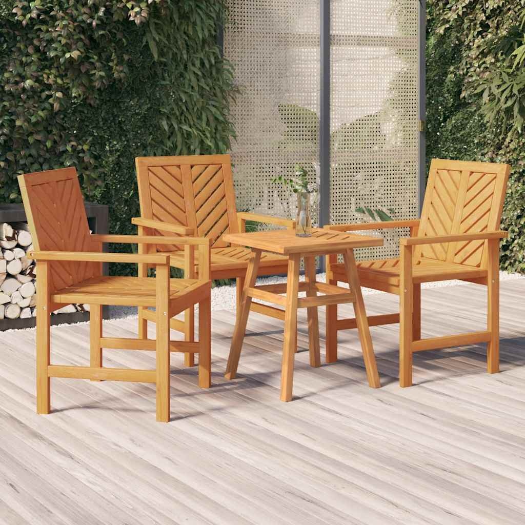 Set van 3 Massief Acaciahouten Tuinstoelen (35% Korting)