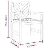 Set van 3 Massief Acaciahouten Tuinstoelen (35% Korting)