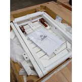 Inklapbare Tuintafel Acaciahout Ø 46 cm Wit - 52% Korting