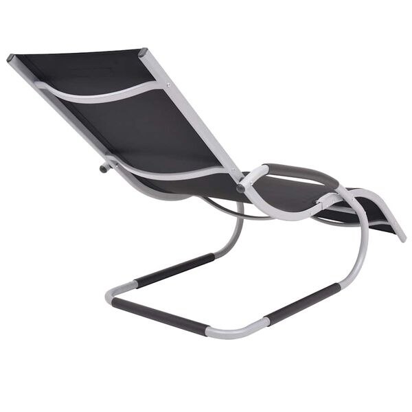 Zwart Aluminium Ligbed met Kussen - 34% Korting