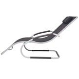 Zwart Aluminium Ligbed met Kussen - 34% Korting