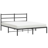 Zwart Metalen Bedframe met Hoofdbord 160x200 cm - 34% Korting