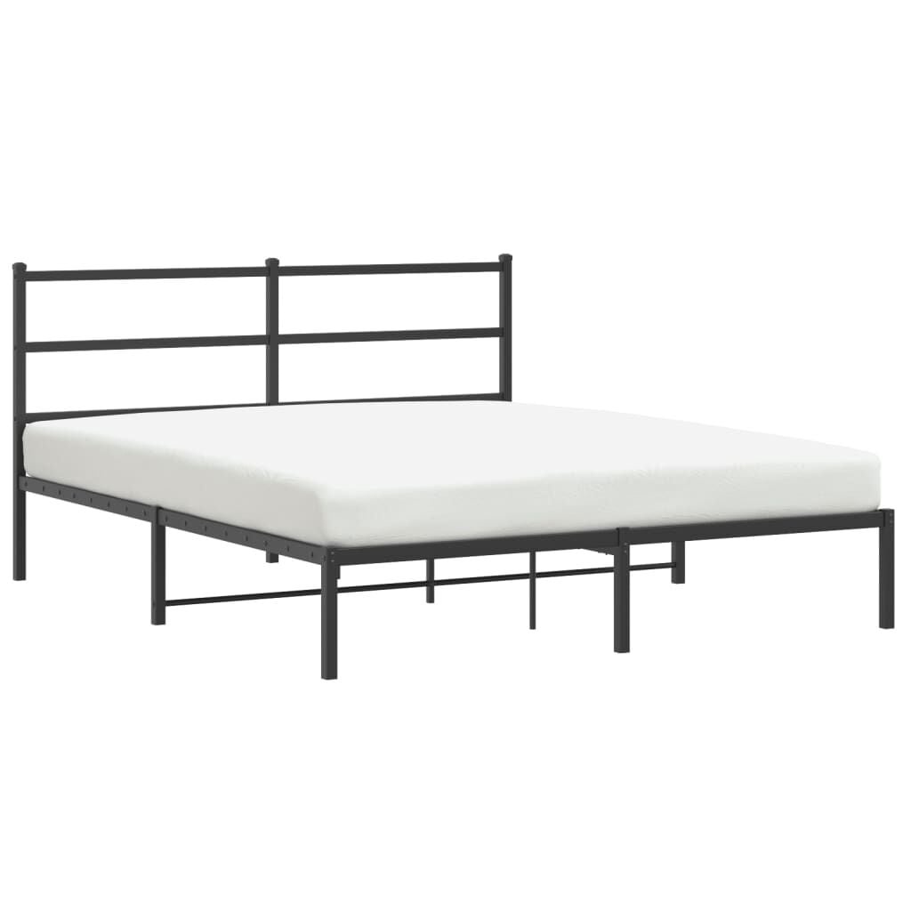 Zwart Metalen Bedframe met Hoofdbord 160x200 cm - 34% Korting