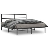 Zwart Metalen Bedframe met Hoofdbord 160x200 cm - 34% Korting