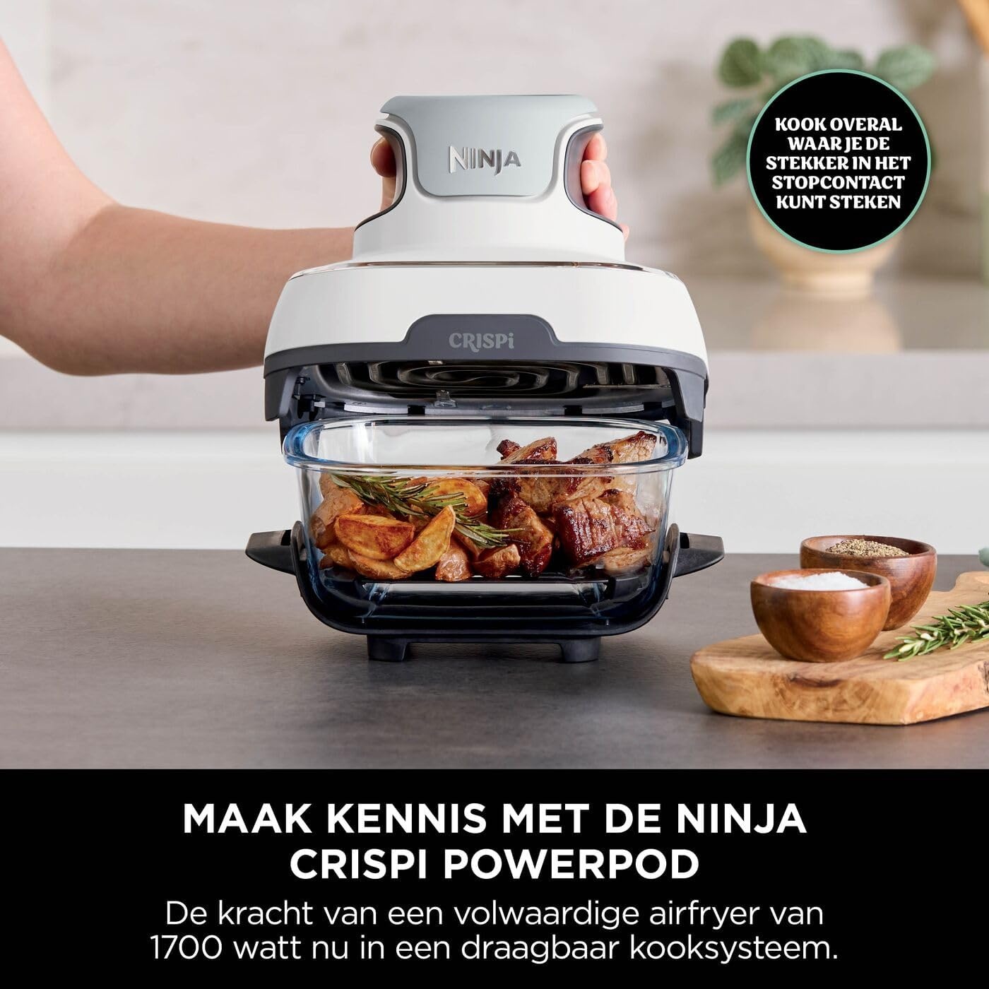 Ninja CRISPi Airfryer 3,8L/1,4L Wit - 54% Korting