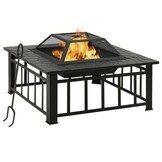 VidaXL XXL Vuurplaats met Pook & Deksel (81x81x47 cm Staal) - 54% Korting