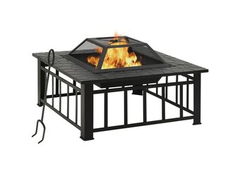 VidaXL XXL Vuurplaats met Pook & Deksel (81x81x47 cm Staal) - 54% Korting