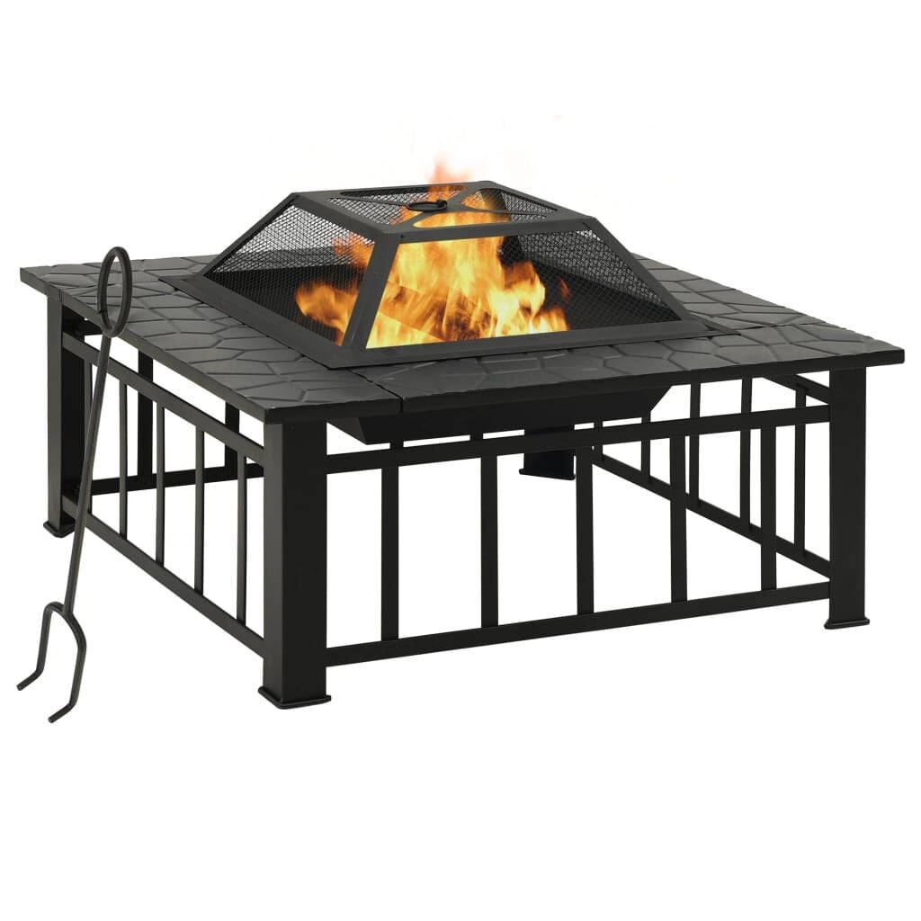 VidaXL XXL Vuurplaats met Pook & Deksel (81x81x47 cm Staal) - 54% Korting