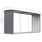 Haardhoutschuur 330cm Gegalvaniseerd Staal Grijs - 34% Korting