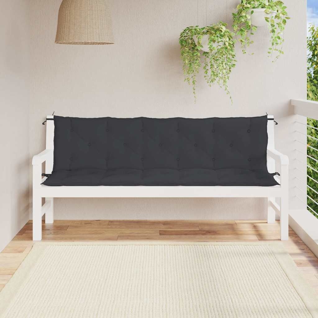 vidaXL Tuinbankkussen Oxford Stof Zwart - 180x(50+50)x7 cm - 33% Korting