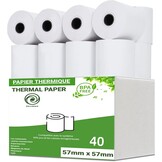 40 Rollen Thermisch Papier voor Betaalterminal - 57x57x12 mm - Wit