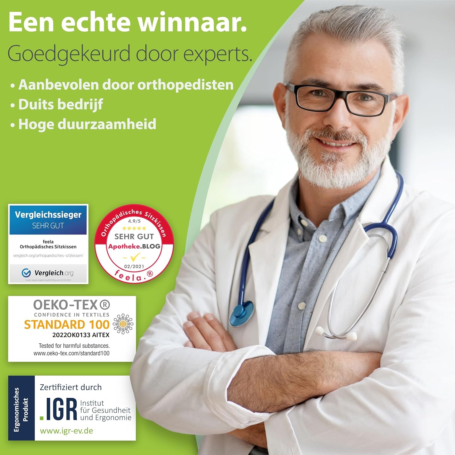 Ergonomisch Zitkussen van Traagschuim - Zwart - 33% Korting