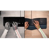CHERRY KC 4500 ERGO, ergonomisch toetsenbord, Duitse indeling (QWERTZ), bekabeld, gevoerde handpalm met memory foam, gebogen toetsenbord, Zwart