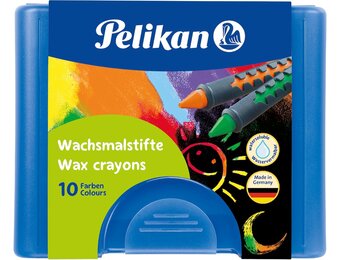 Pelikan Waskrijtjes met Huls 655/10 - 10 Kleuren - Driehoekig en Wateroplosbaar