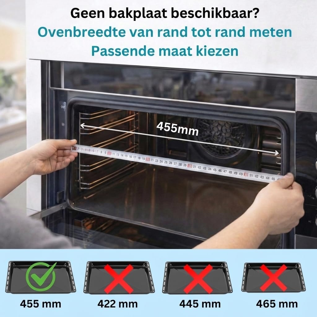 ICQN Bakplaat 46,5 x 37 cm Geëmailleerd - Maat 465x30 mm