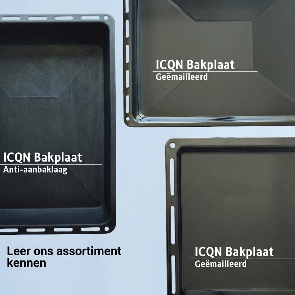 ICQN Bakplaat 46,5 x 37 cm Geëmailleerd - Maat 465x30 mm