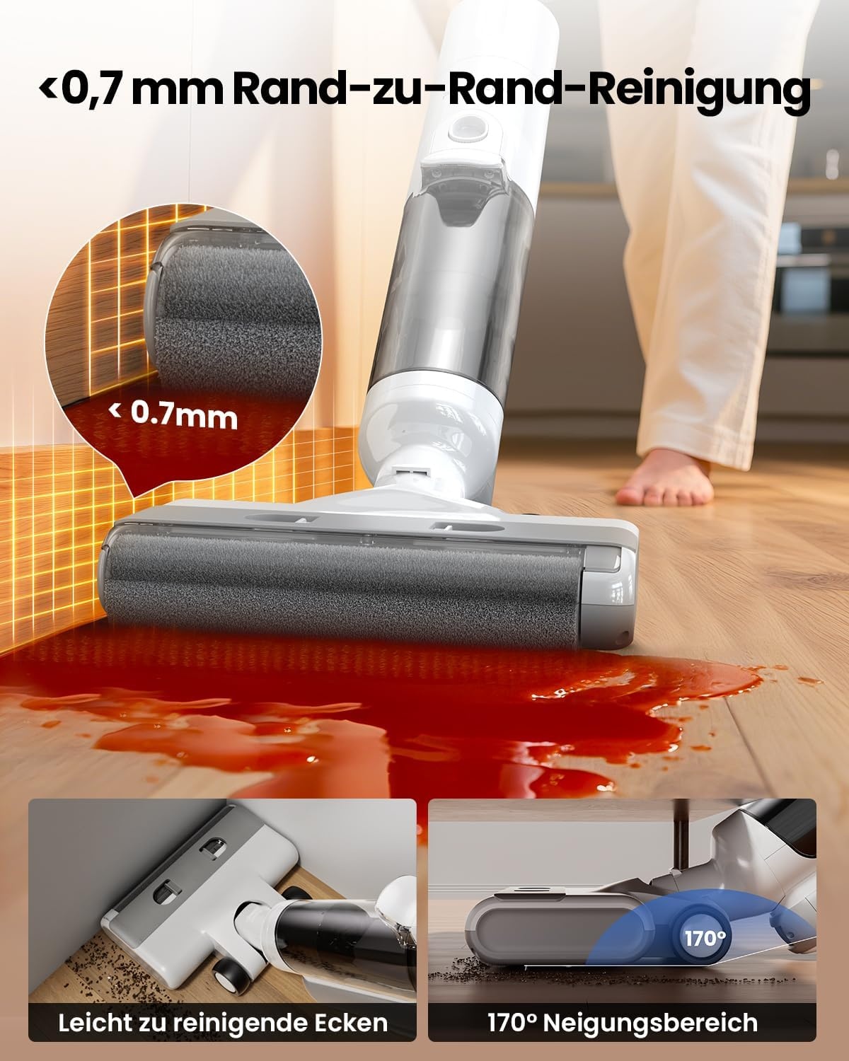Proscenic F10 Ultra Draadloze Steelstofzuiger en Dweil – Wit – 3-in-1 Nass-Droogreiniger