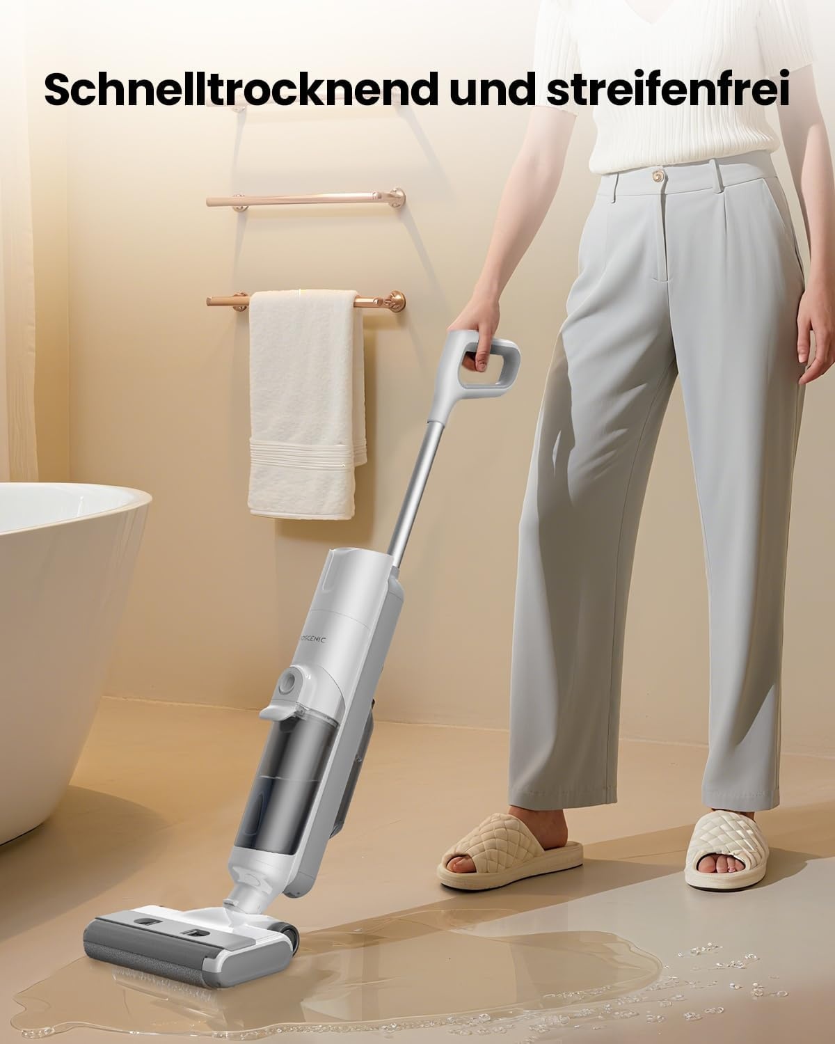 Proscenic F10 Ultra Draadloze Steelstofzuiger en Dweil – Wit – 3-in-1 Nass-Droogreiniger
