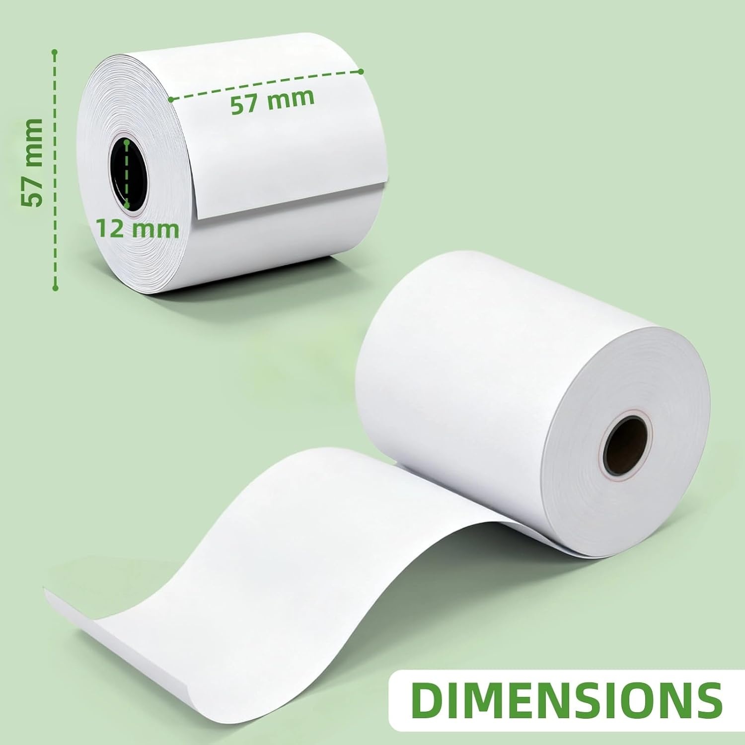 40 Rollen Thermisch Papier voor Betaalterminal - 57 x 57 x 12 mm