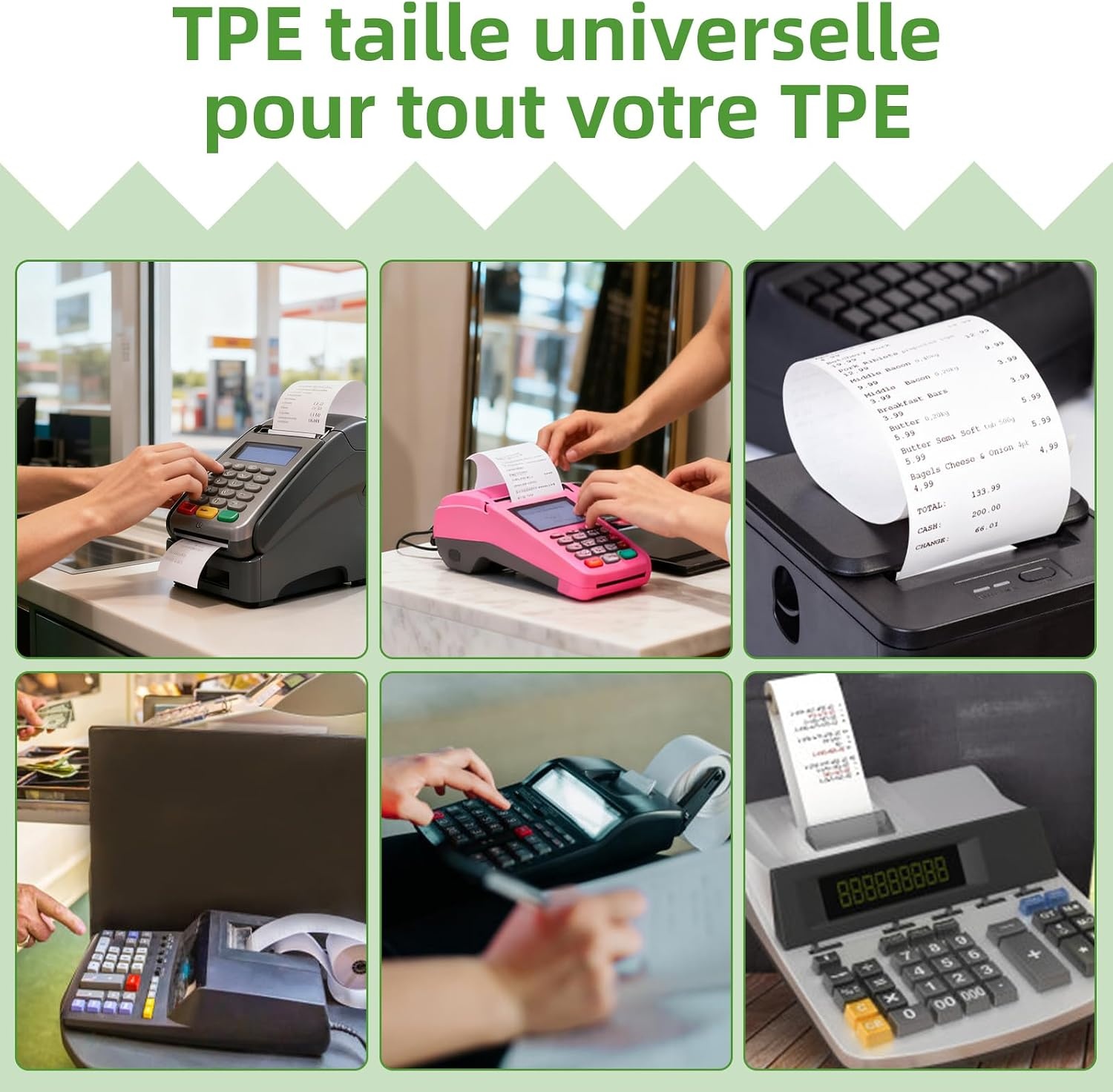 40 Rollen Thermisch Papier voor Betaalterminal - 57 x 57 x 12 mm
