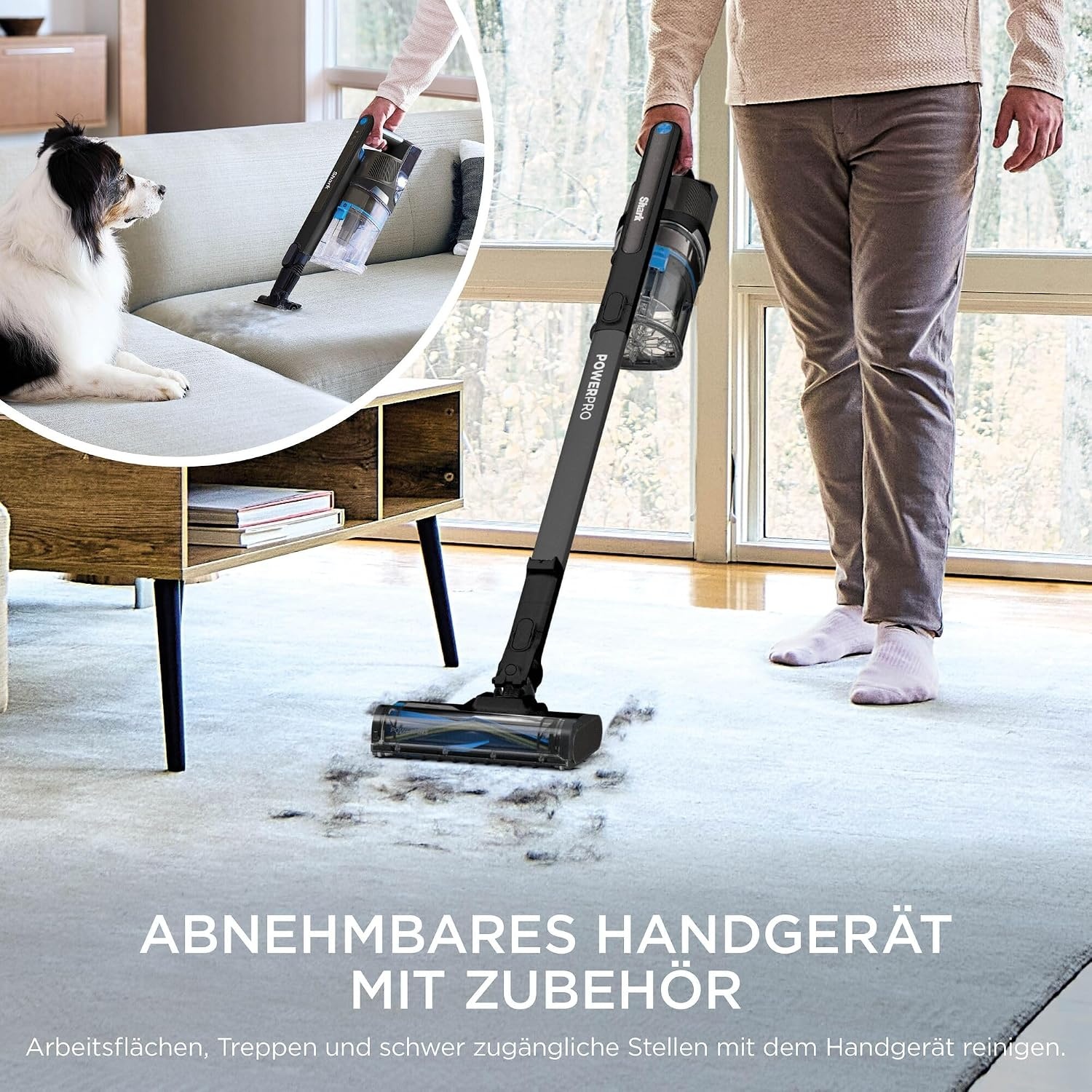 Shark PowerPro Draadloze Steelstofzuiger - Tot 60 Min. Accuduur - Grijs