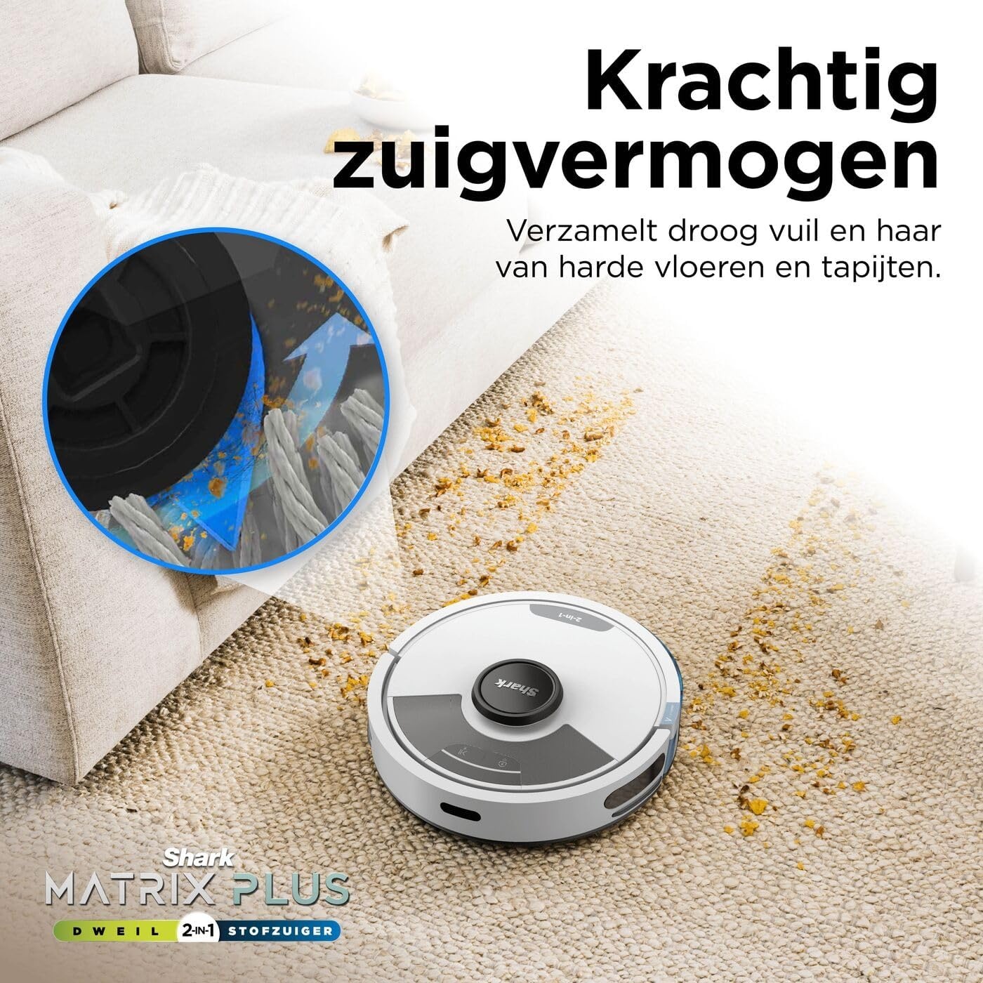 Robotstofzuiger Matrix Plus 2-in-1 met LiDAR navigatie - Wit (35% Korting)