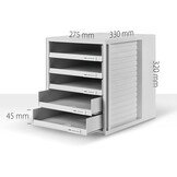 Ladebox Lichtgrijs DIN A4, 5 Laden - 51% Korting!
