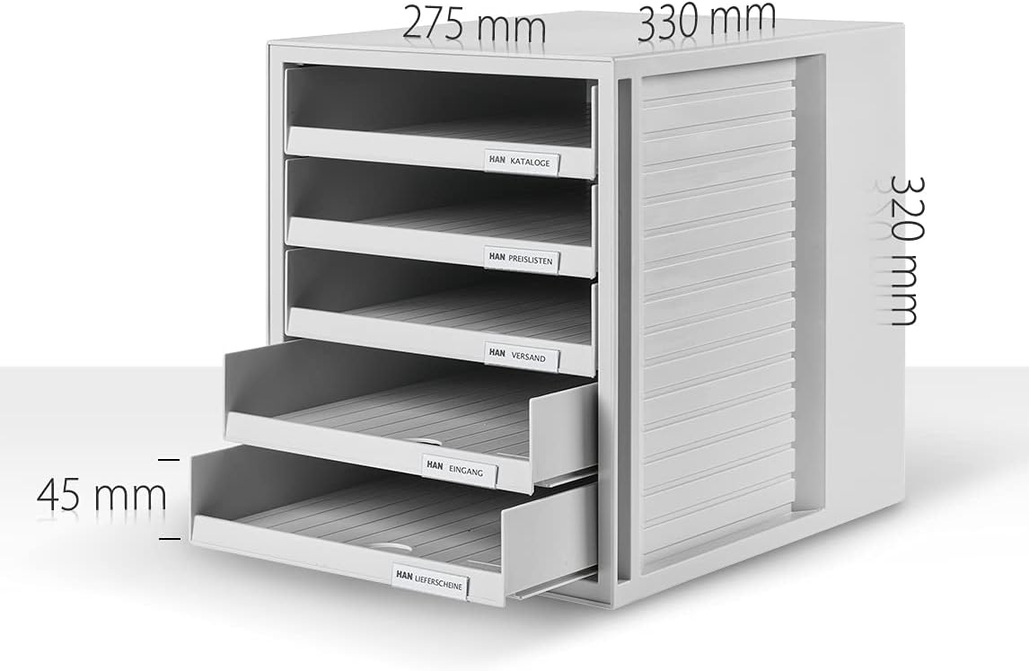 Ladebox Lichtgrijs DIN A4, 5 Laden - 51% Korting!