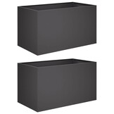 Plantenbakken Set 2x Zwart Staal 100x50x50cm - 54% Korting