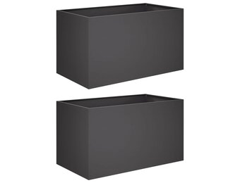 Plantenbakken Set 2x Zwart Staal 100x50x50cm - 54% Korting