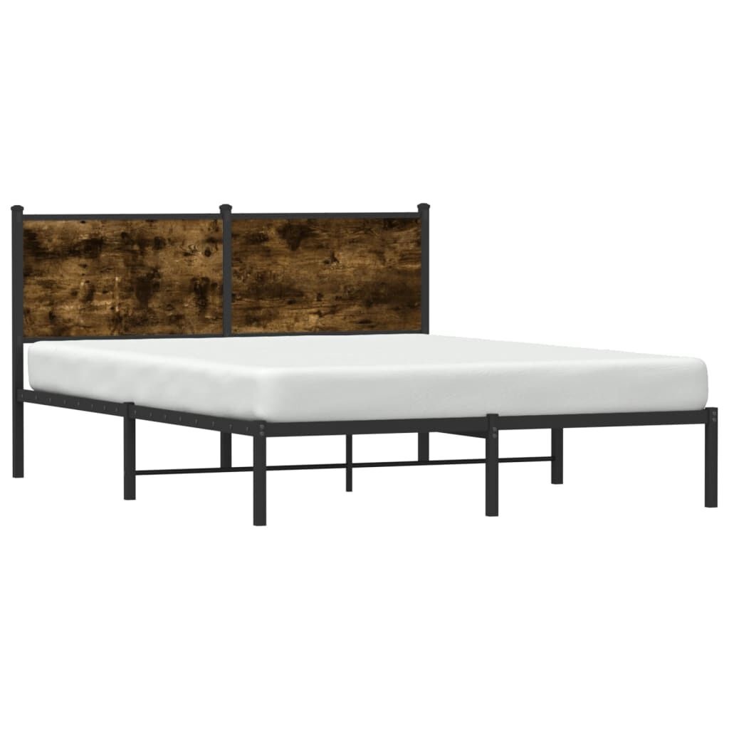 Metaal Bedframe Gerookt Eiken 140x200cm - 34% Korting!