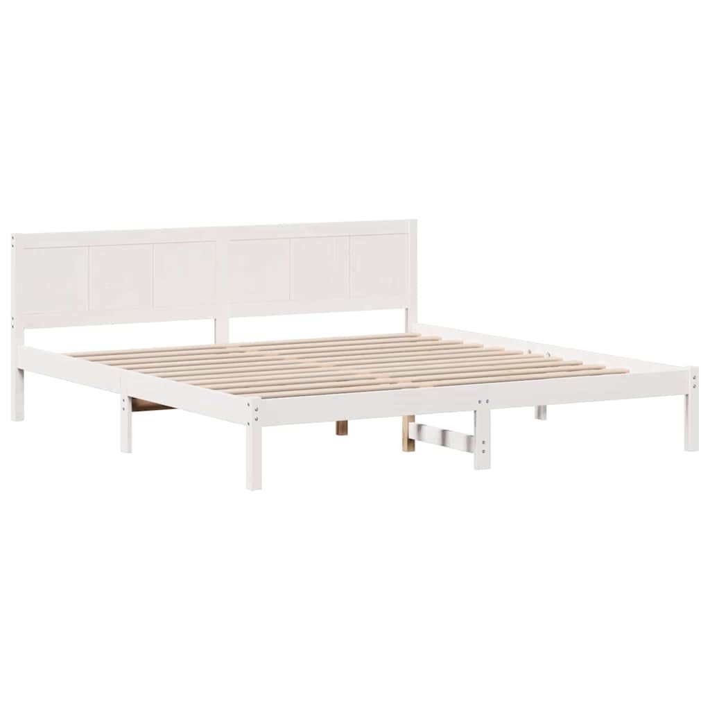 vidaXL Bedframe Grenenhout Wit 200x200 cm - 54% Korting